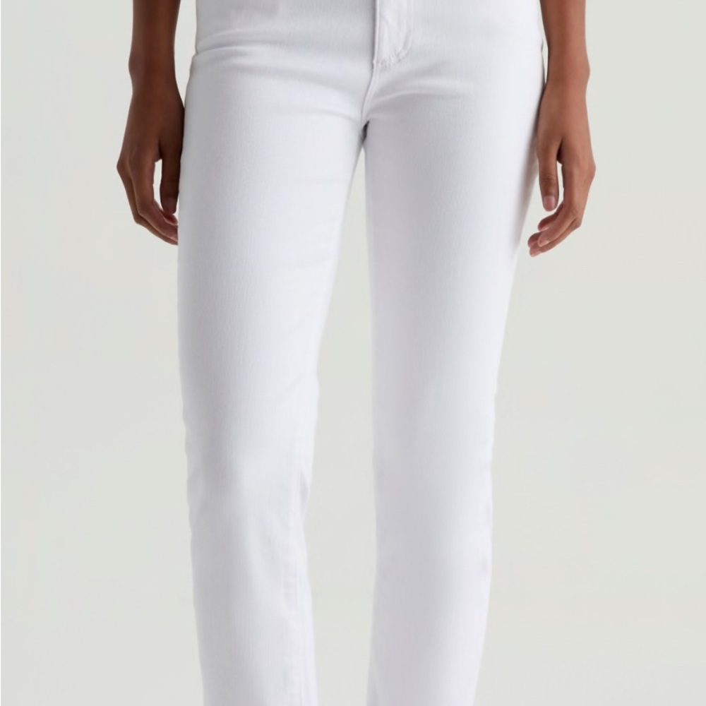 AG Adriano Goldschmied Women's Slim Straight Leg White Jeans
